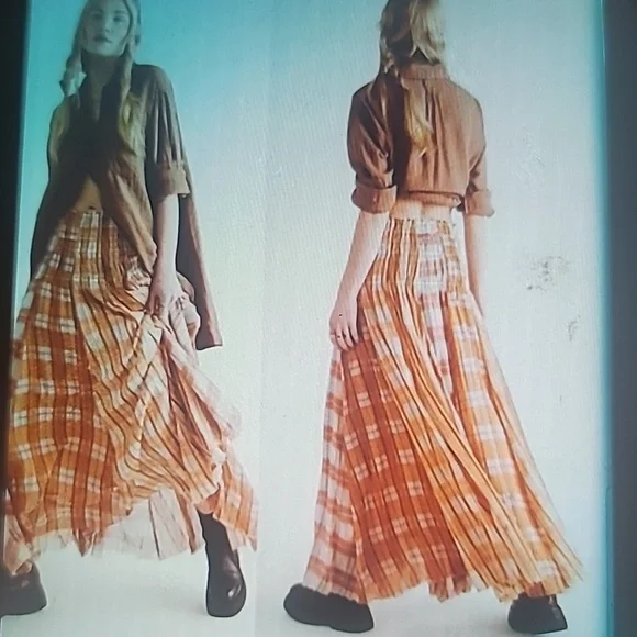 Paper Parachute Stretch Waist Maxi Full Skirt SZ M - Picture 11 of 16